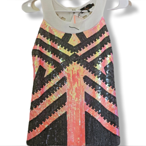 Wise & Pretty Sequin Cut Out Strappy Tank NWT - Picture 1 of 6